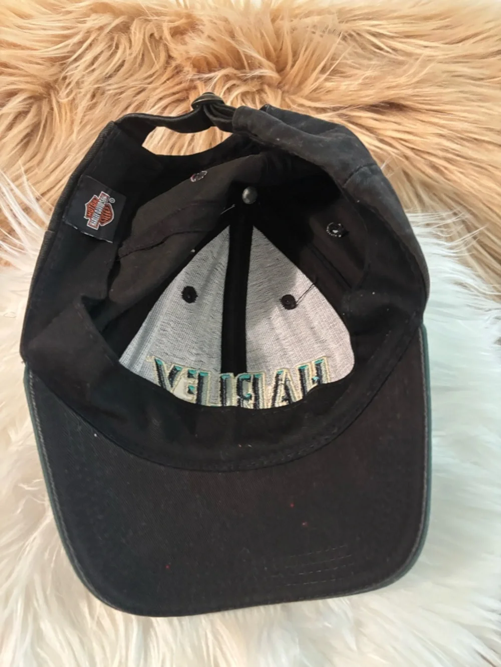 Harley-Davidson Black Cap with Teal and White Embroidery